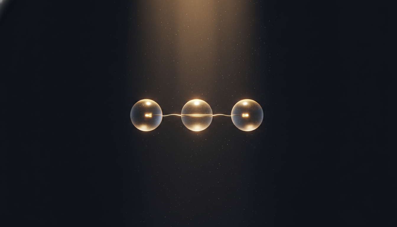 A voice AI pipeline shown as a microphone, a reasoning core, and a speaker connected by light